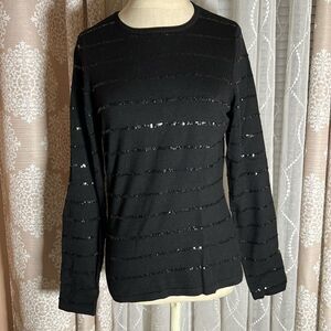 INC International Concepts Black Sequin Sweater - Size Medium